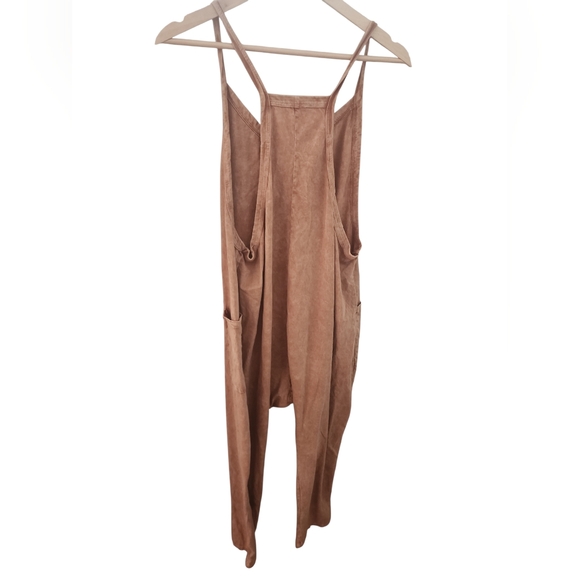Sozy Arabella Organic Cotton Tan Washed Jumpsuit M - Picture 4 of 4